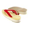 Shibata Damen Gelbe Vinyl Tatami Sandalen mit Schwammkern und roten Riemen (Groß)