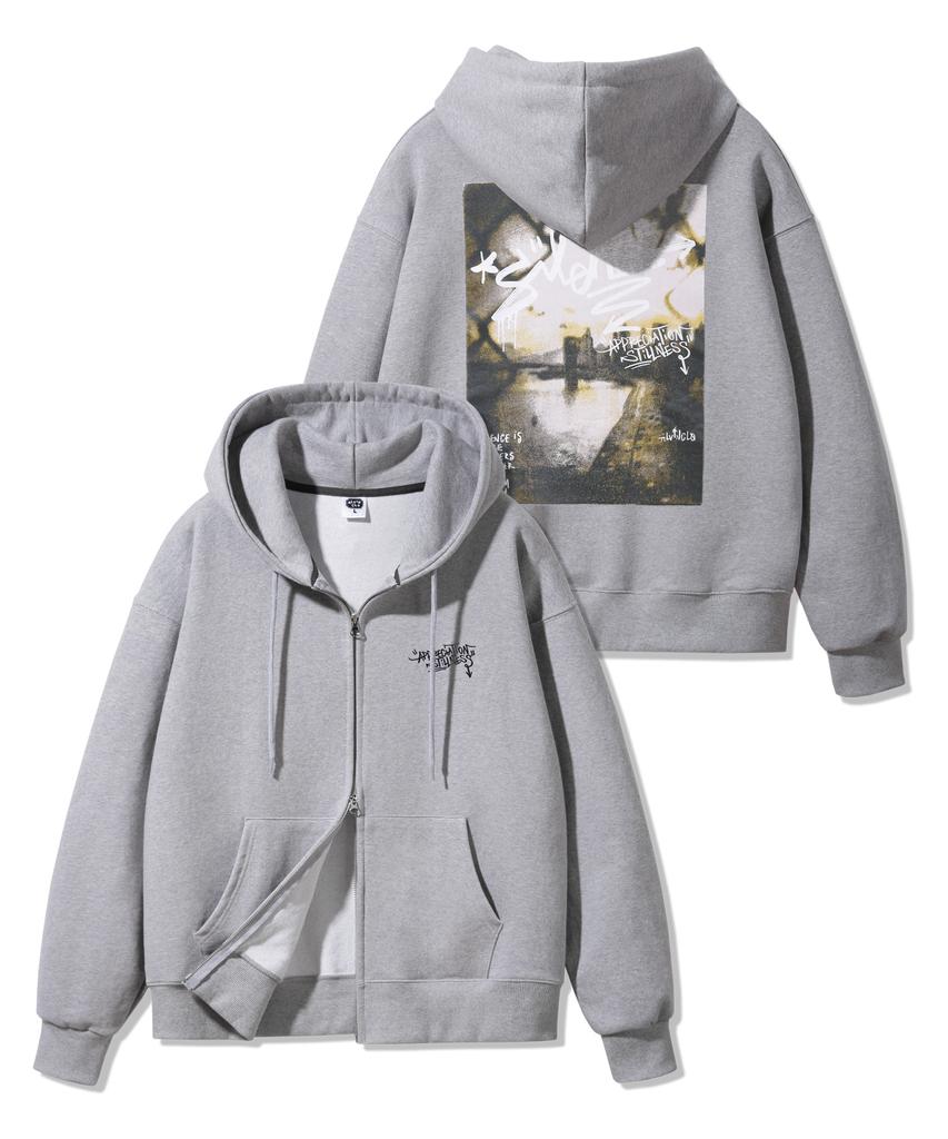 Alvinclo Silence Two-Way Oversized Zip-Up Hoodie Azh304 (2 Colos)