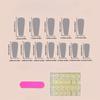 24pcs Elegant White Gradient Ballet-Style Long Nail Set with Jelly Glue & Nail File - Sophisticated Glossy Finish for Hands and Fingernails