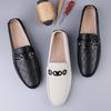 Men's Genuine Leather Slip-On Loafers - Autumn Collection, Casual Work Shoes, Large Sizes Available