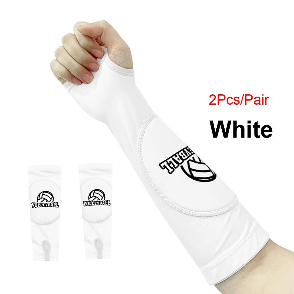 Kids/Adults Volleyball Arm Sleeves Passing Hitting Forearm Sleeves with Protection Pads and Thumb Hole Padded Volleyball Sleeves