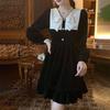 2024 French Retro Black Bow Dress - Short Autumn/Winter Style