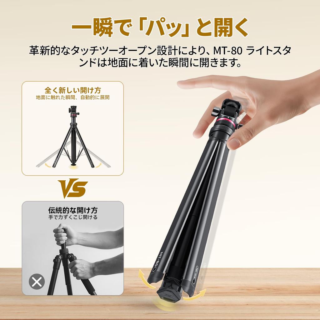 Ulanzi Light Stand for Ball 5kg Load Aluminum ABS Easy To Storage Bag Compatible with Strobe Ring Video COB and Compatible with and Action Cameras