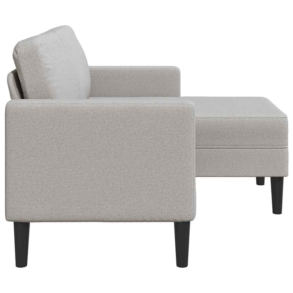 2 Seater L Shaped Sofa with Chaise Longue Cloud Grey 125 Cm Fabric