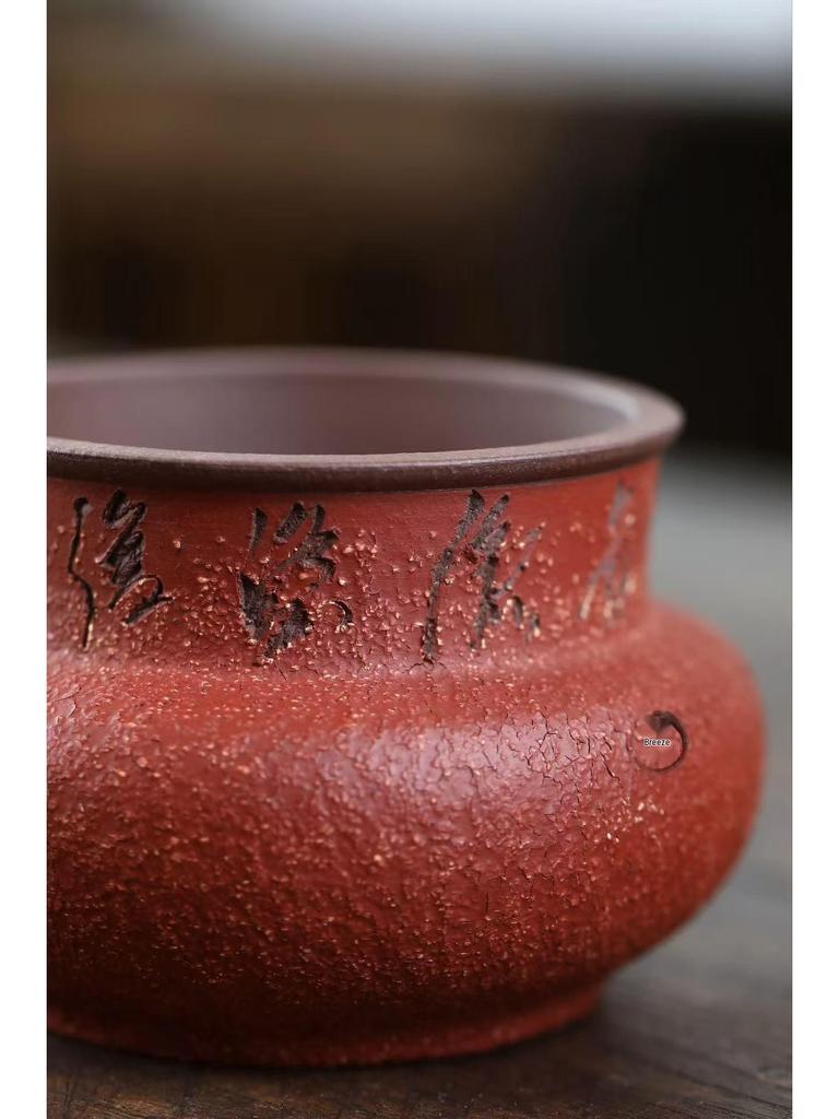 Yixing Zisha Handmade Ceramic Tea Waste Bowl Pen Holder