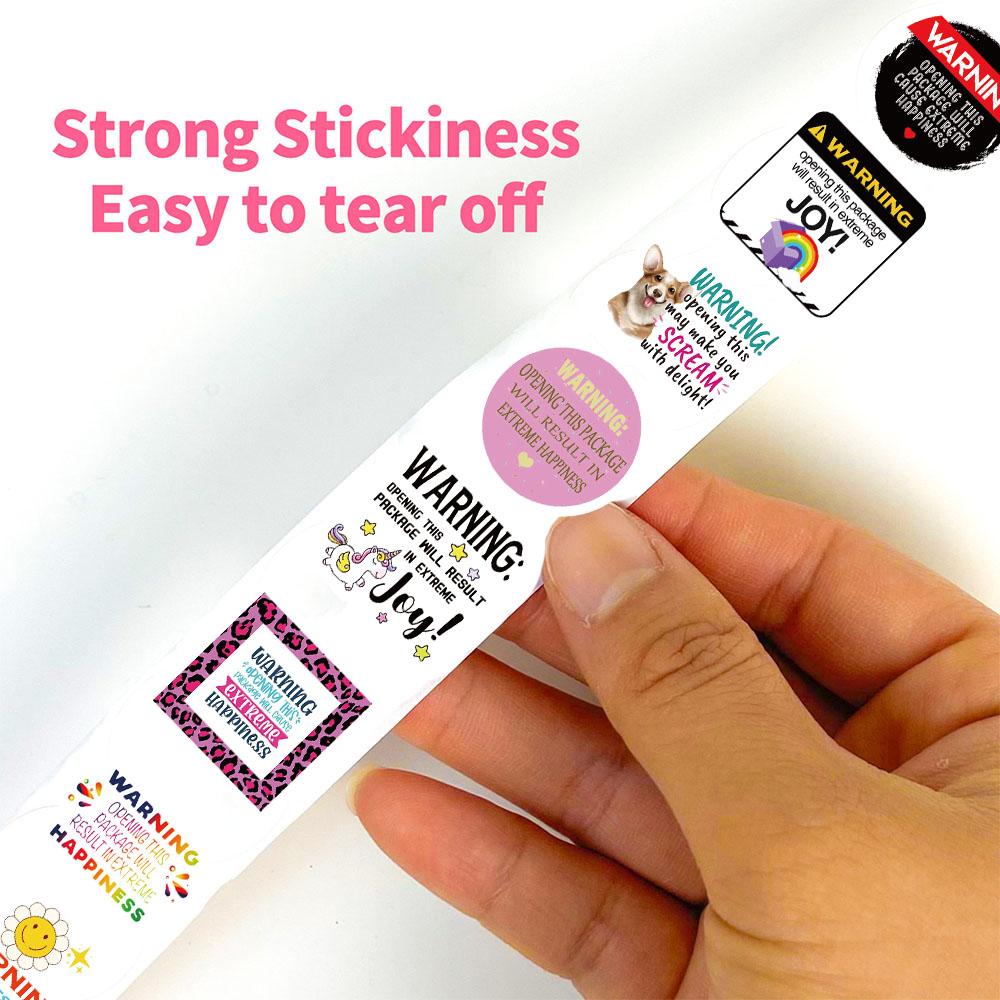 500PCS Warning Sticker Roll Stickers Motorcycle Motivational Laptop Word Funny Warning Decorative Student Stationery Stickers