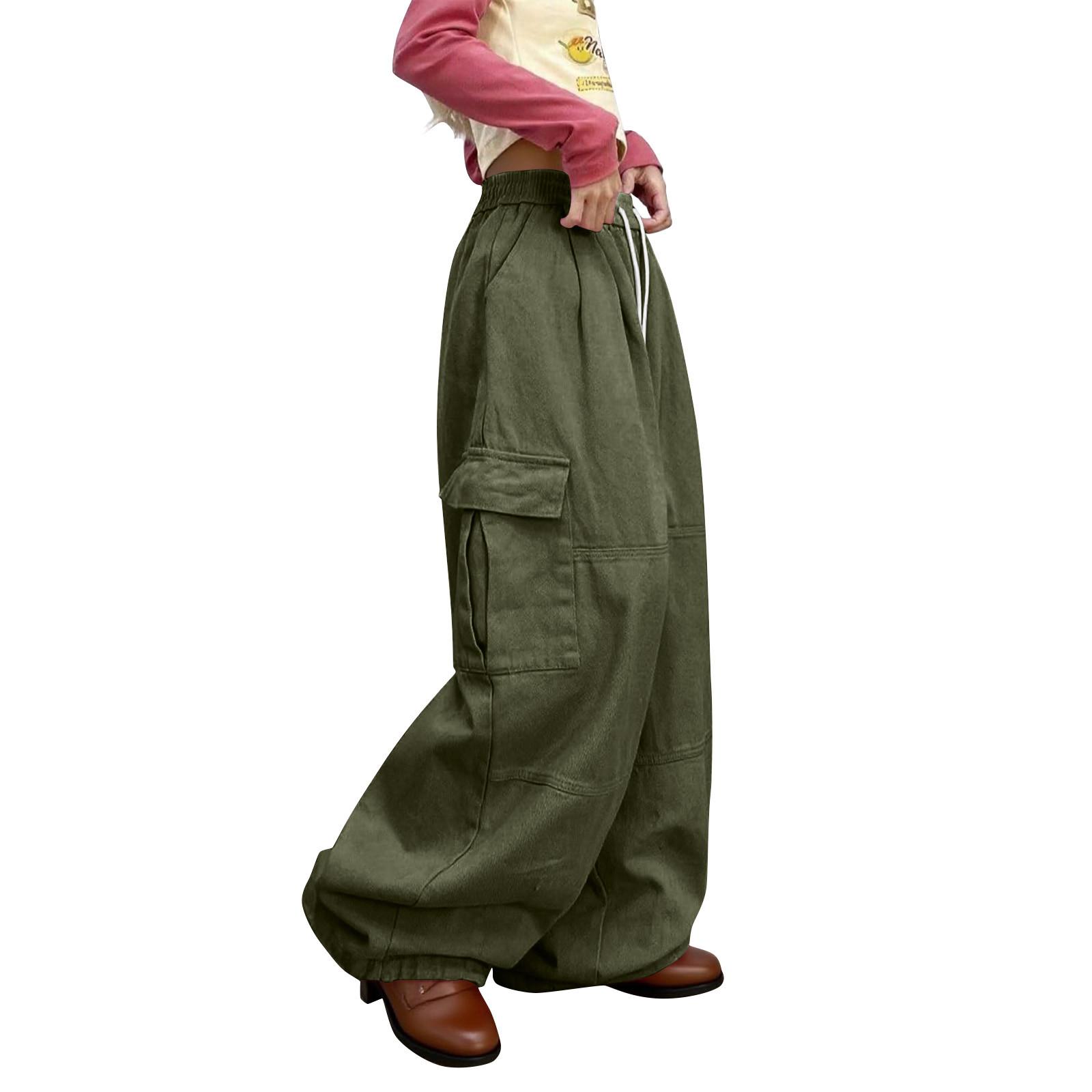 

Baggy Cargo Pants For Women Men Wide Leg Sweatpants High Waisted Drawstring Pants Hip Hop Clothes XL