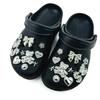 22PCS Summer Fashion Shoe Charms Set Accessories for Clogs Shoe Buckle Silver Diamond Bear Butterfly Rivet DIY Shoes Decorations