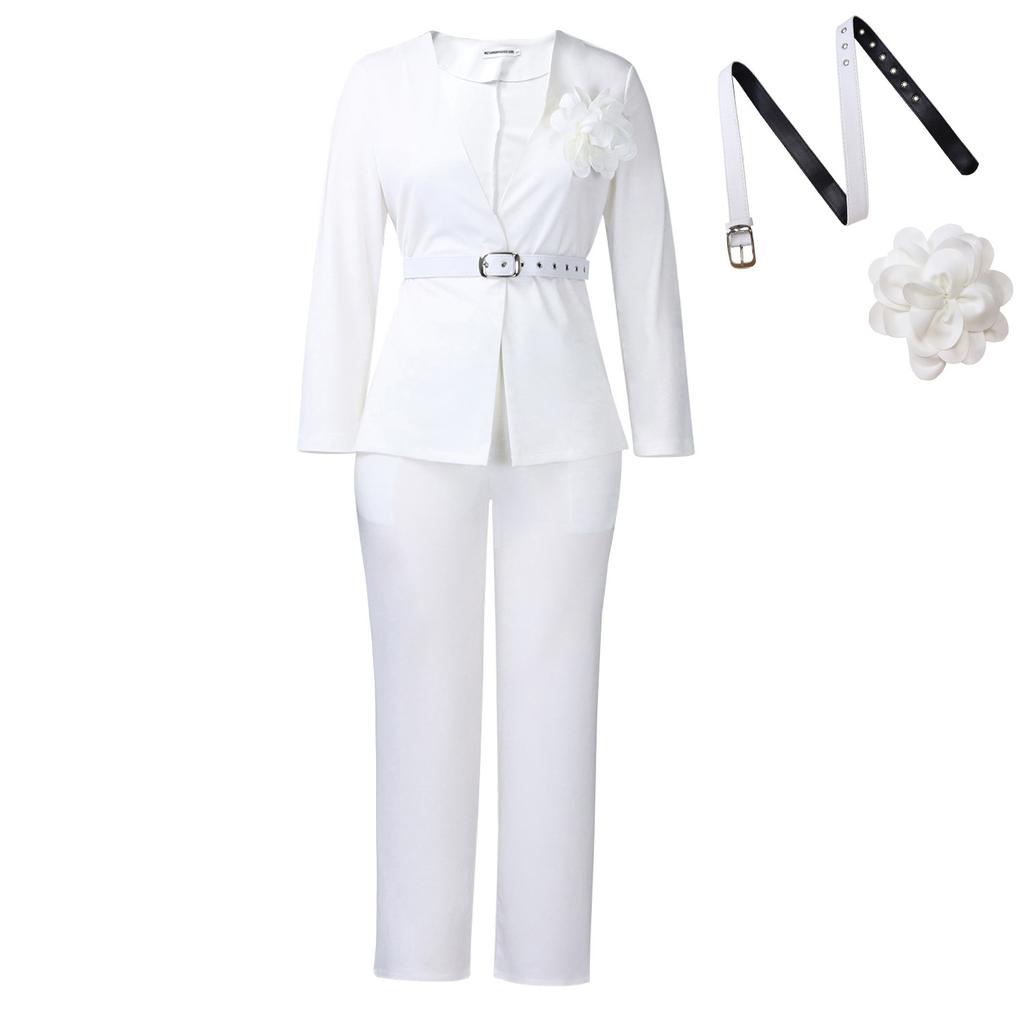 Women's Fall and Winter New Style Solid-color Fashionable Suit Pants Two-piece Set