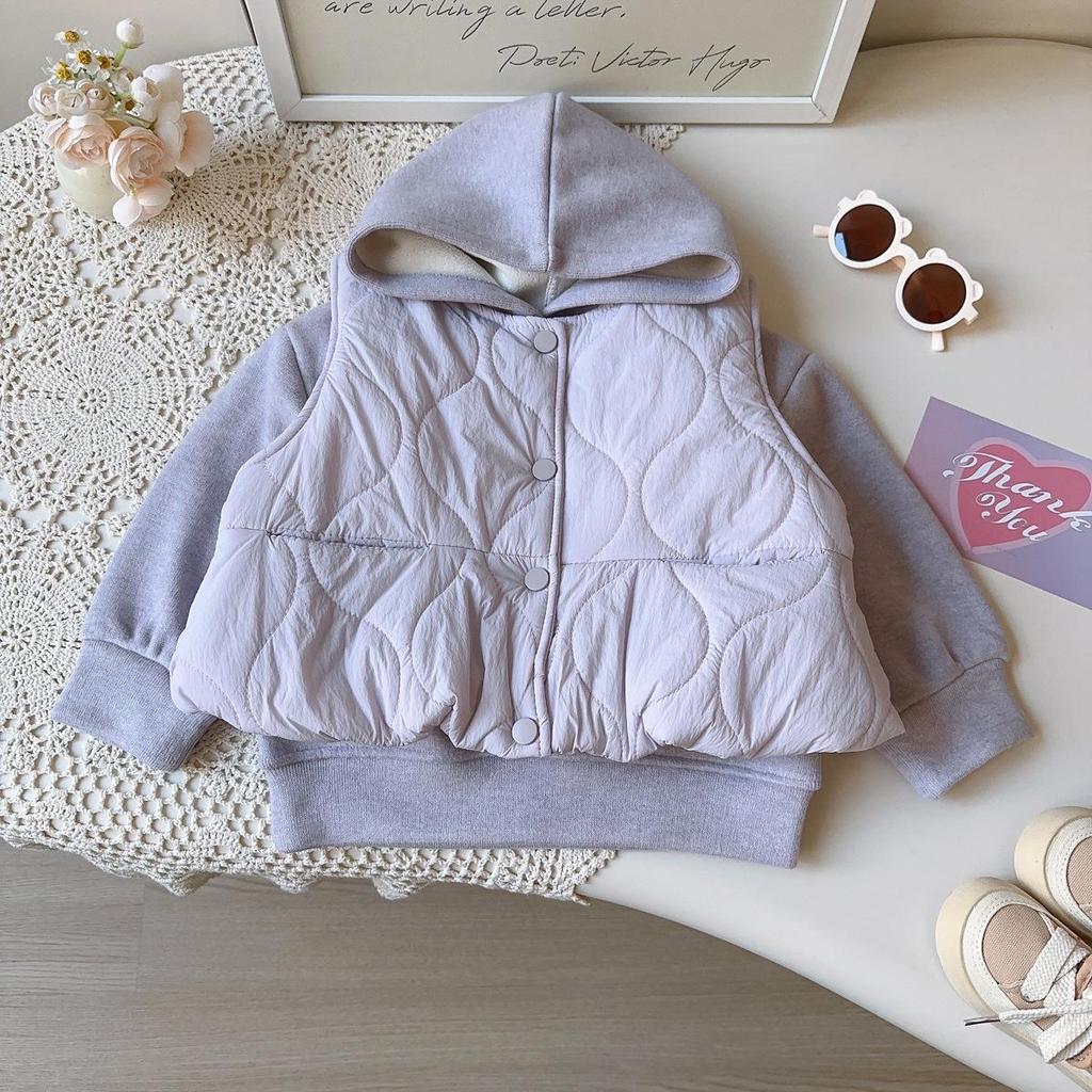 New Winter Girls' Casual Three-Piece Set: Hooded Vest, Sweatshirt, and Long Pants (AWB107)