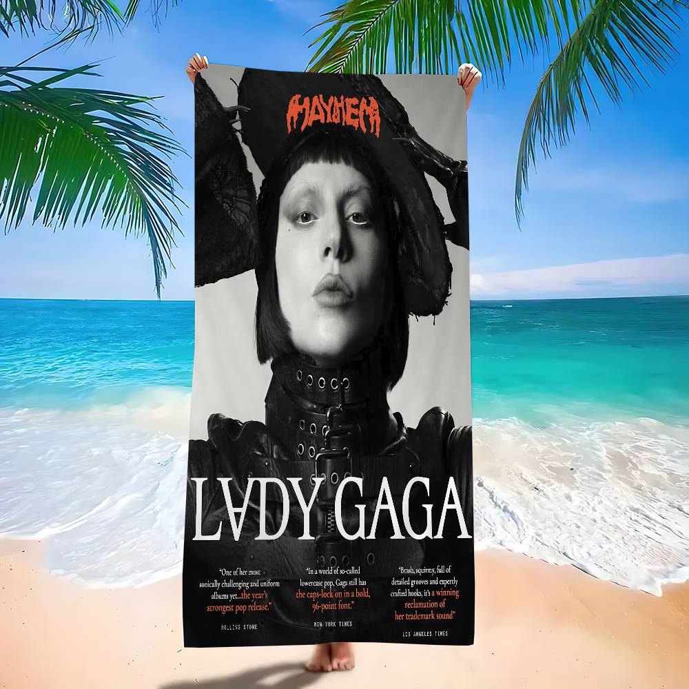 Singer L-Lady Gaga Mayhem Beach Towel For Kids Bath Towel Pool Towel Vacation Gift Picnic Towel Party Gift