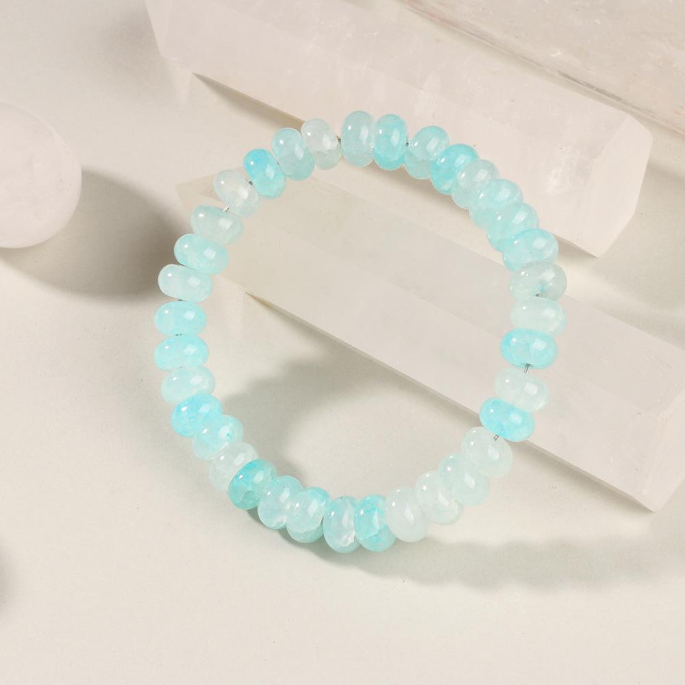 Festive Gifts Blue Kyanite Abacus Beaded Bracelet Calming Fashion Jewelry For Men And Women Daily Wear Simple Versatile Accessory