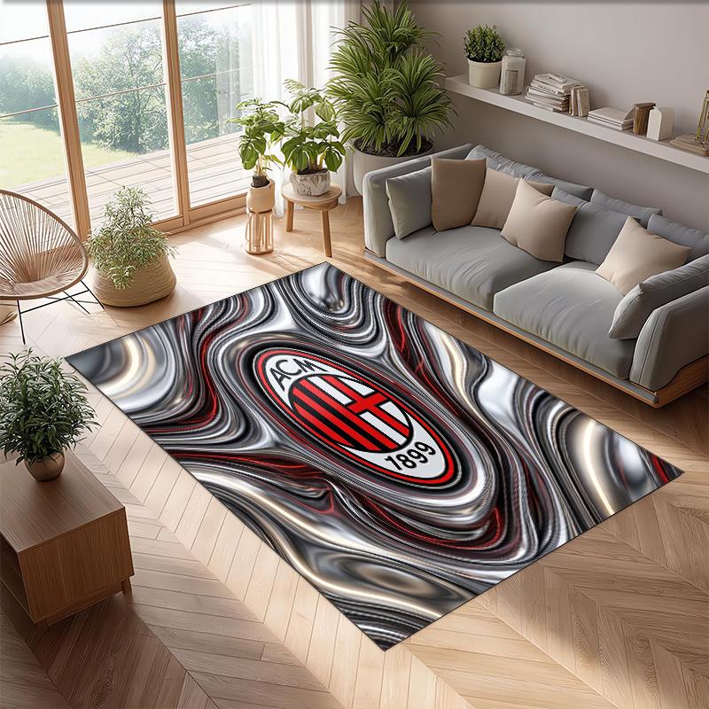 AC Milan Printed Flannel Area Rug Non Slip Soft Polyester Floor Carpet Indoor Decor Mat for Bedroom Living Room Sofa Game Room Home Decoration