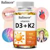 Balincer Vitamin D3 K2 Weichkapseln, 5000 IE, 100 mcg K2 MK-7, Kokosöl, 120 Kapseln