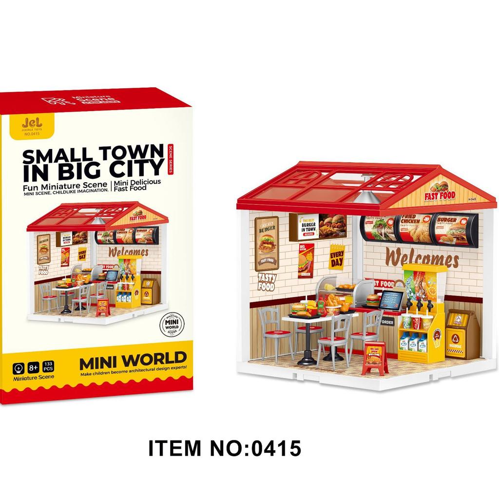 Children's DIY Handmade Cottage Light Building Block Scene 3D Puzzle Children's Educational Assembly Toy Gift
