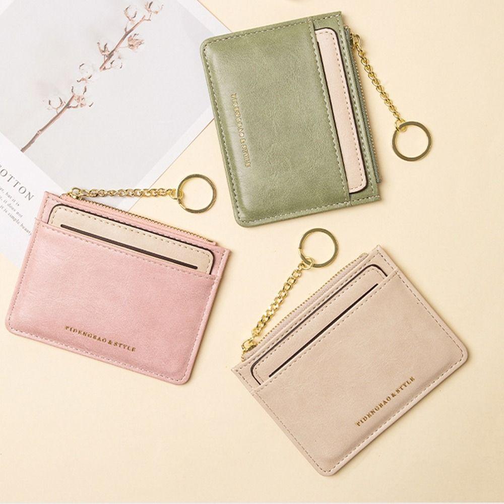 Mini Wallet Card Bag Thin Zipper Coin Purse Portable Card Holder Travel