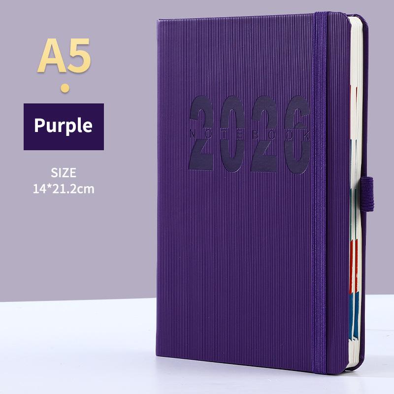 High-Quality 2026 Planner Notebook Daily Weekly Monthly Calendar Planner A5 Size With Faux Leather Cover For Business Student