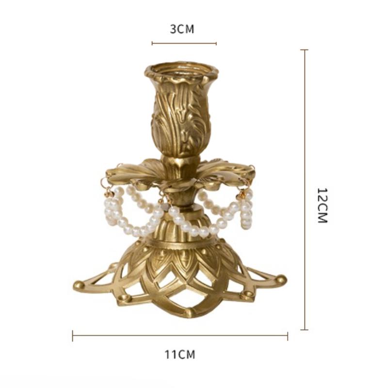 

Brass Candle Holders Desktop Candlestick Wedding Centerpieces Tealight Containers Anniversary Living Room Decoration Furniture