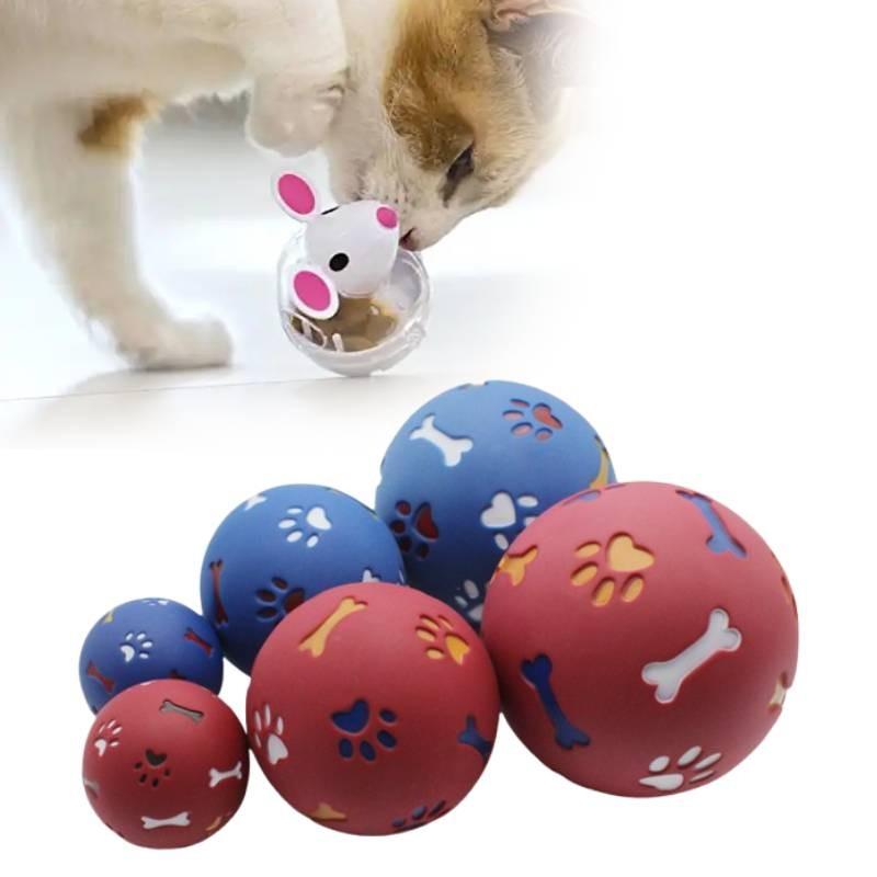 Interactive Ballgnawing Dog Rubber Rotate Leaky Food Balls Pet Durable Toys
