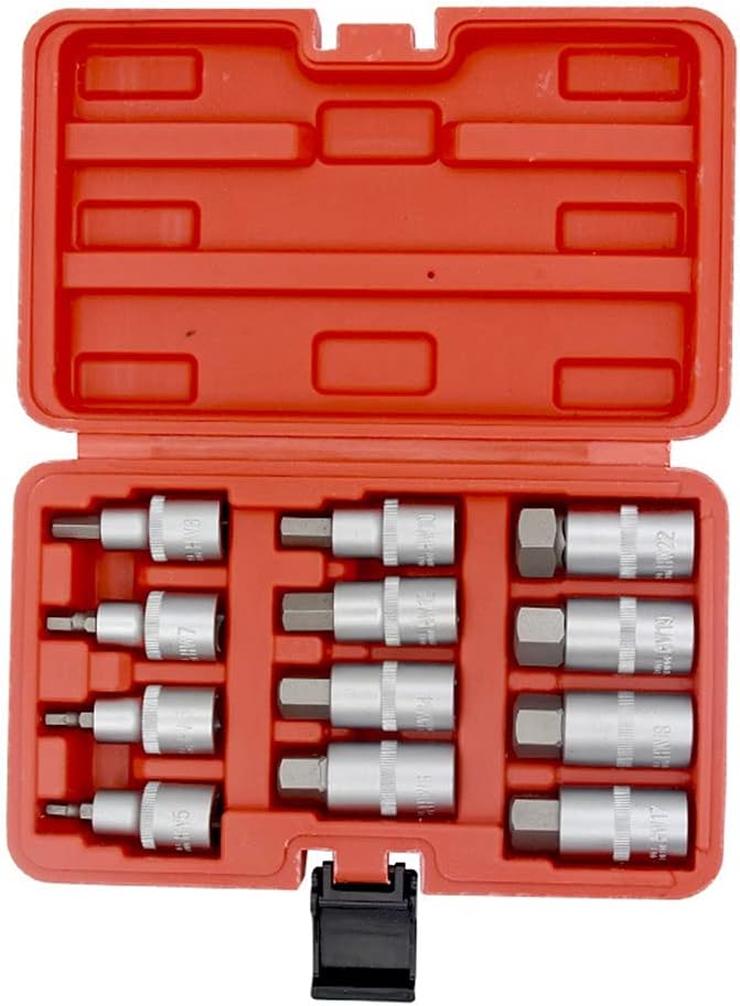 12  piece chrome vanadium steel hexagonal socket wrench set pneumatic auto repair hardware tool kit