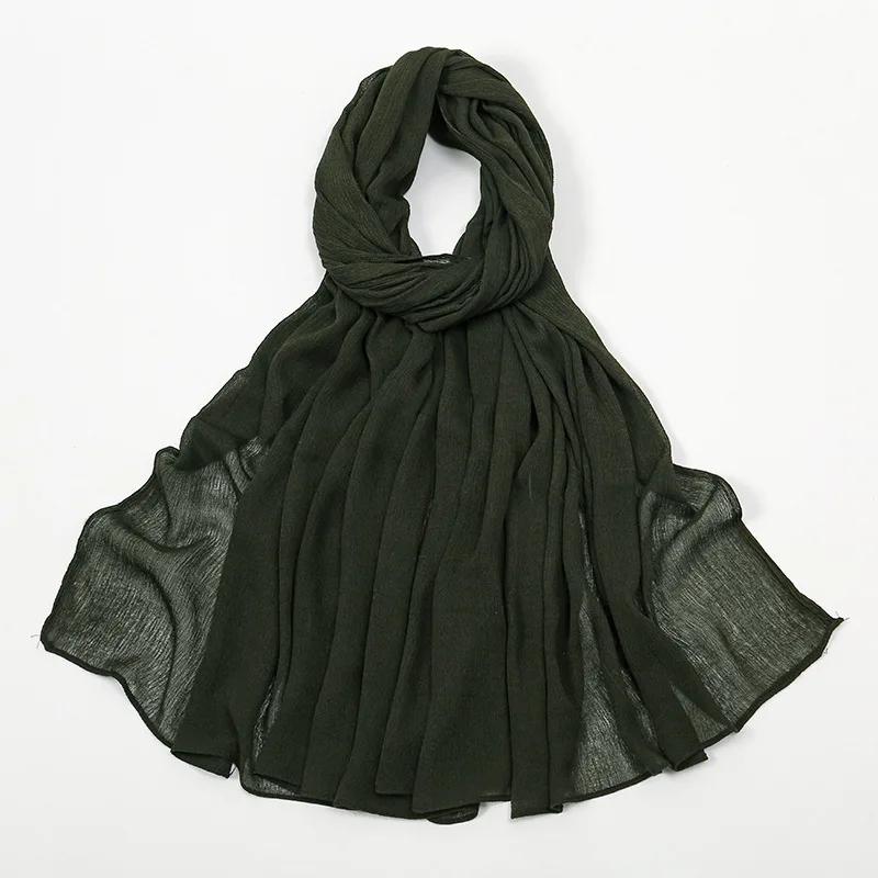 2024 Soft Rayon Cotton Muslim Hijabs for Women Scarf Plain Shawls Femme Musulman Viscose Rayon Headscarf Islamic Turban Headband