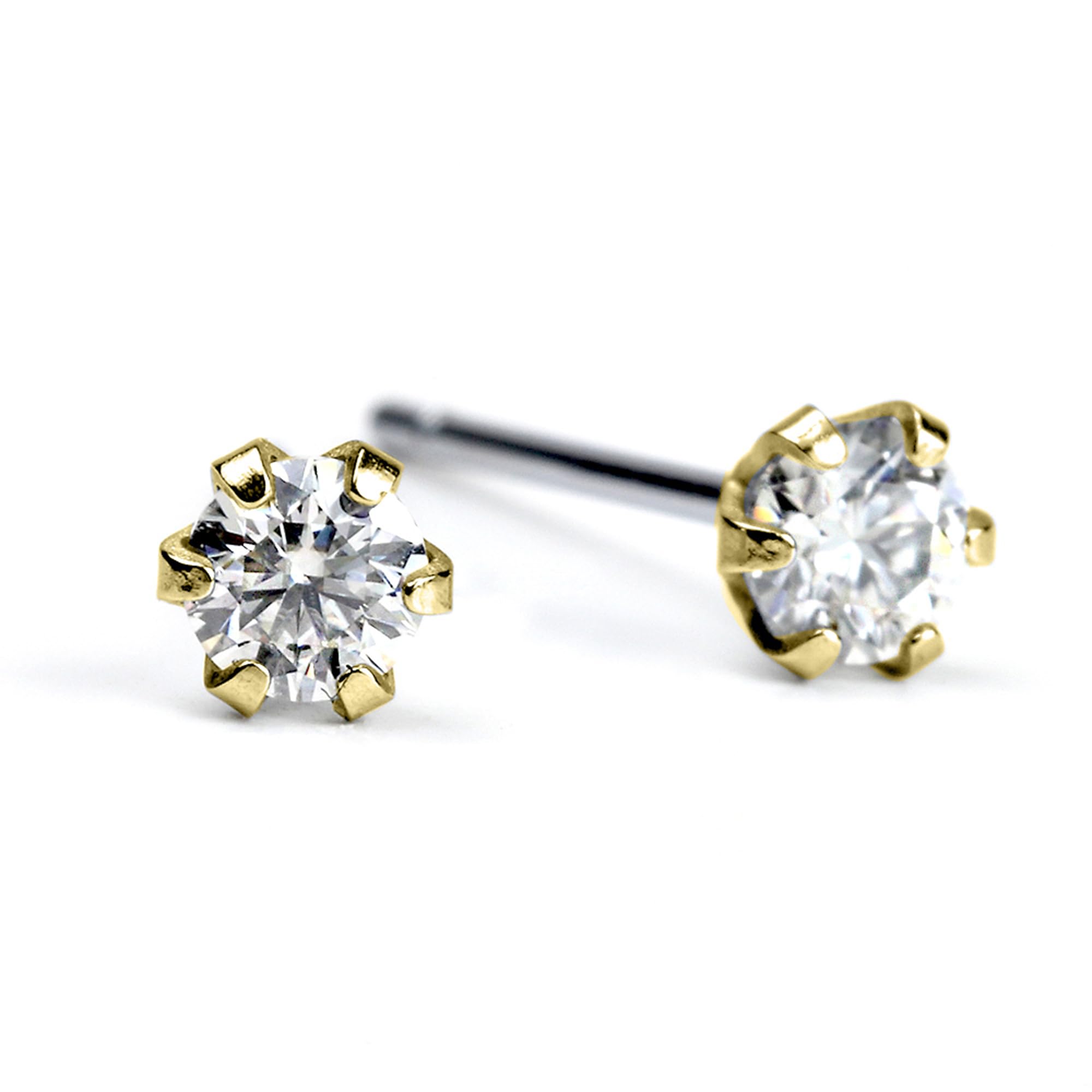 

Diamond Lab Moissanite Earrings for Single White Stainless Steel 316L Accessories Box Women, Stone, Color, Finish, 0.20ct, [Gift Set]