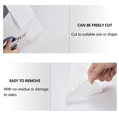 Clear Anti Slip Tape Waterproof, Non-Slip Stair Treads Tape Traction, Boat, Stairs, Transparent, Soft, Comfortable for Bare Feet