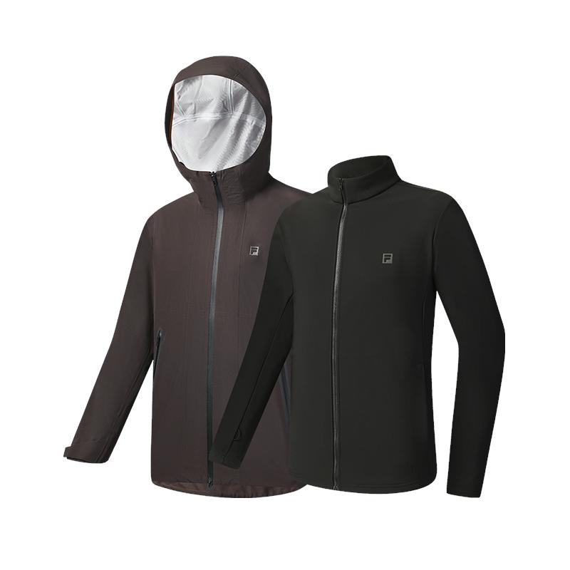 

Fila Фитнес Минималистичный Ветрозащитный Дышащий Уличный Водонепроницаемый Теплый Многофункциональный Съемный Костюм-двойка с капюшоном Мужские куртки A11M541710FDR L