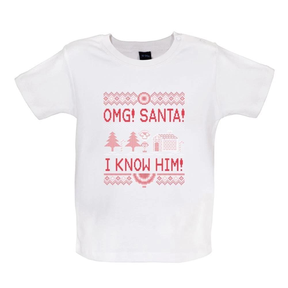 

OMG Santa! I Know Him Baby T-Shirt / Babygrow - Funny Film Movie Christmas 160