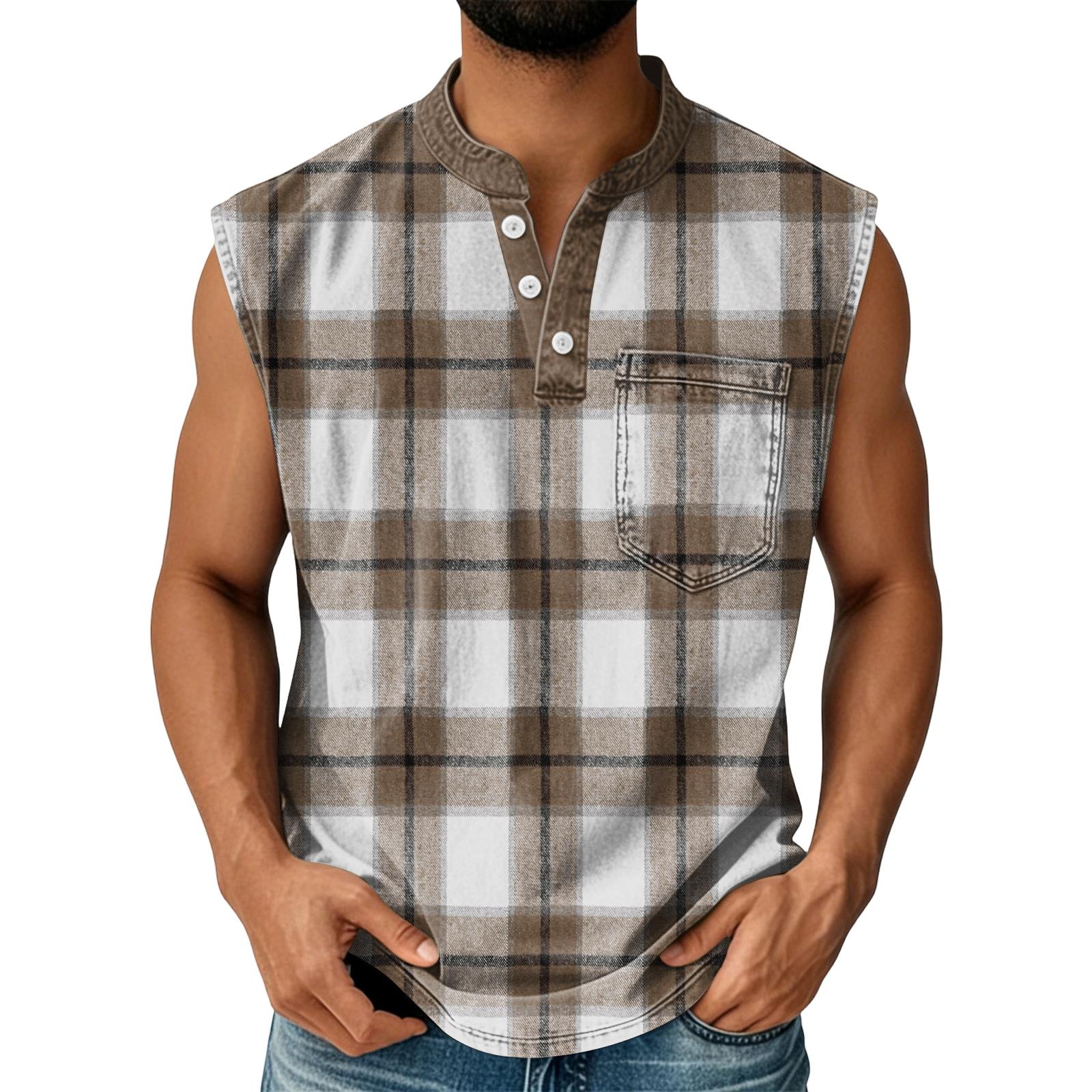 

Men s Casual Button Pocket Sleeveless Vest M зелений