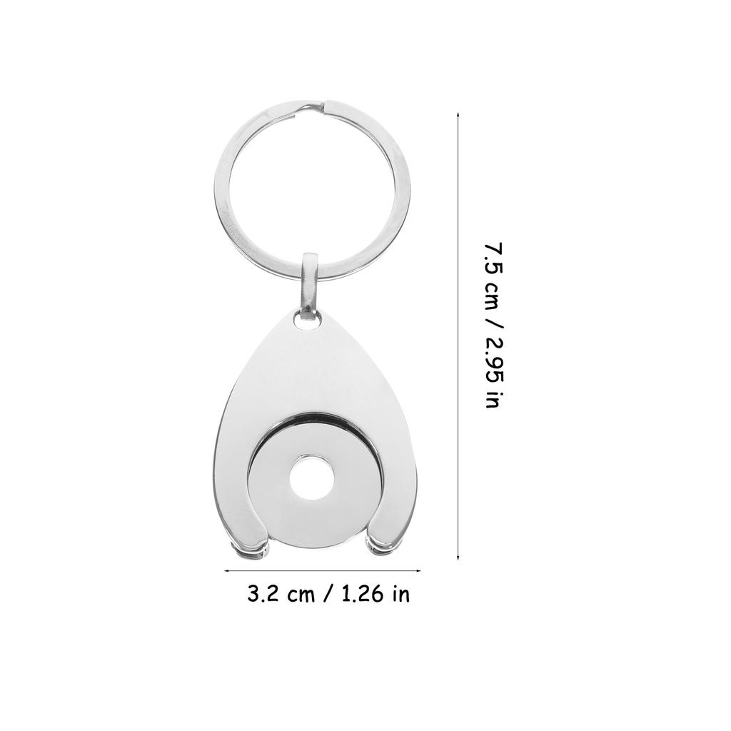 2pcs Trolley Coin Holder Keychains Keyring Coin Holder Supermarket Shopping Cart Chip Charms Metal Keychains Carts Coin Holder
