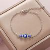 Fashionable Simple Rhinestone Evil Eye Four Leaf Clover Bracelet for Women