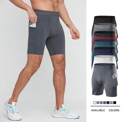 Men's Compression Basketball Training Fitness Shorts Quick-dry Sports Short Pants with Pocket