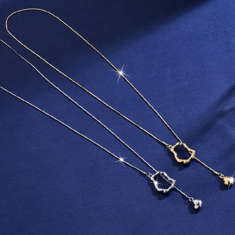 Unregelmäßige Geometrische Pulloverkette Lange Halskette mit Unregelmäßig Geometrischem Anhänger für Frauen Soziale Anlässe