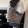 New Fashi Large Capacity Canvas Simple Shoulder Bag Women Casual Commuting Bag Fashiable and Versatile Tote Bag Ins Style