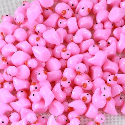 100 Miniature Resin Duck Crafts, 6-Color Mixed Model, Aquarium, Garden, Landscape, Doll House Decoration Potting DIY Accessories