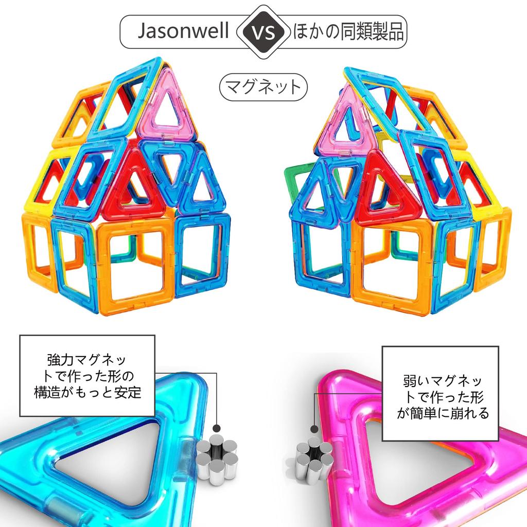 Jasonwell 42-Piece Magnetic Building Blocks, Magnetic Toys for Kids, Educational Toys for Toddlers and Girls, Japanese Packaging, Magnetic Toys, 3D