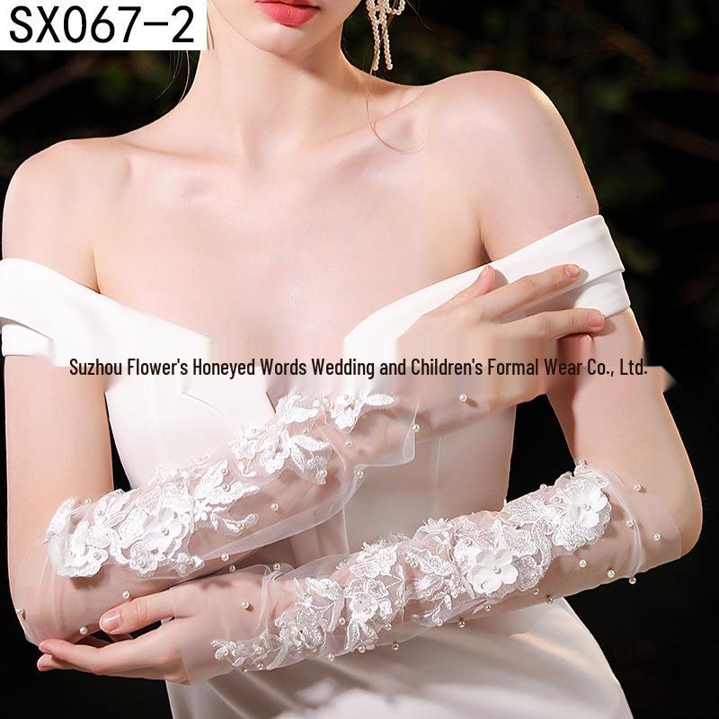 Elegant Pearl Bow Wedding Gloves - French Aesthetic for Bridal Portrait Styling