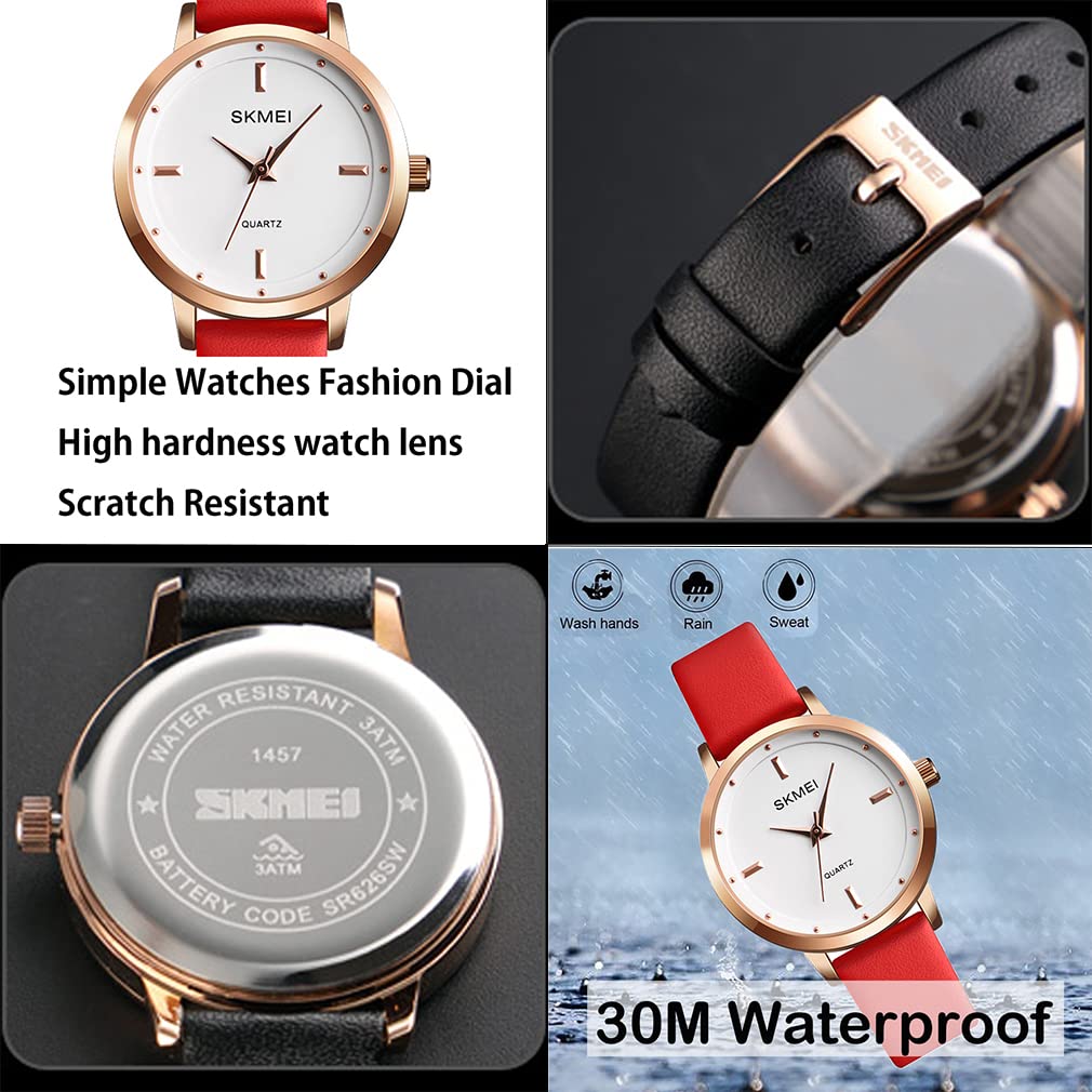 Watch Stylish Simple Leather Strap Small Arm Watch Waterproof Casual Business Ultra Thin Lightweight Watch Cute Brand Analog Quartz High School
