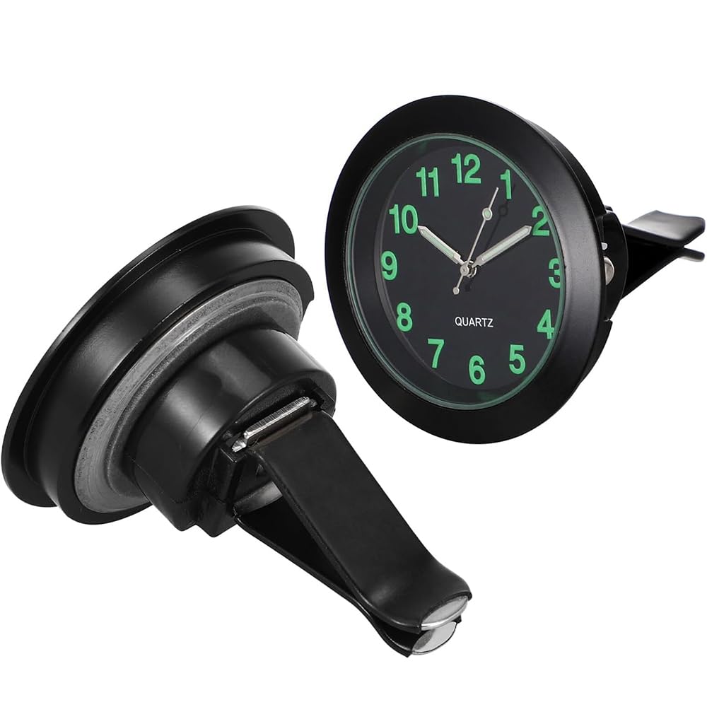 Car Dashboard Clock Night Light Car Alloy Mini Luminous Automotive Vent Clip Type Watch