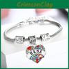 Elegant Family Members Inlaid Colorful Rhinestone Love Heart Bracelet Gift For Every Occasion