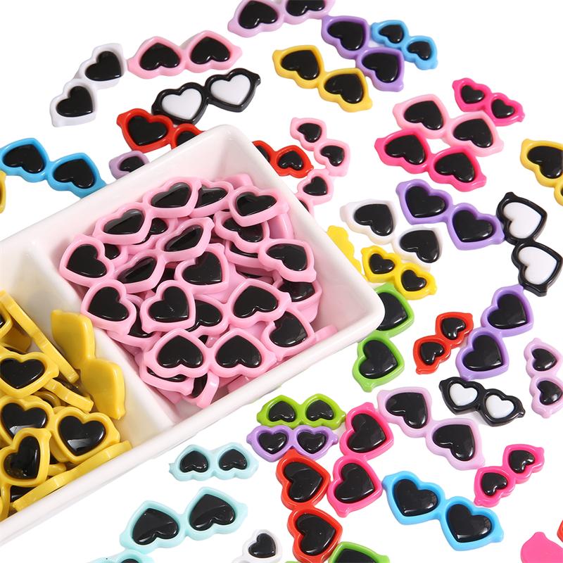 10pcs/bag Acrylic Heart-Shaped Glasses DIY Crafts To Make Jewelry Accessories