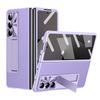 For Samsung Galaxy Z Fold7 5G Case Kickstand Leather+PC Phone Cover with Tempered Glass Film