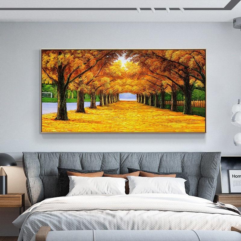 Pintura de flores de paisaje de viento, decoración de arte de la pared, decoración minimalista nórdica, póster, imagen, pintura para decoración del hogar y sala de estar