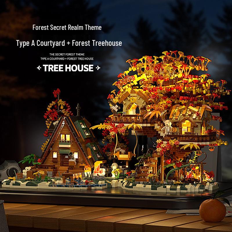Forest Realm A-Type Treehouse Building Blocks, LEGO-Compatible Toys & Gifts.