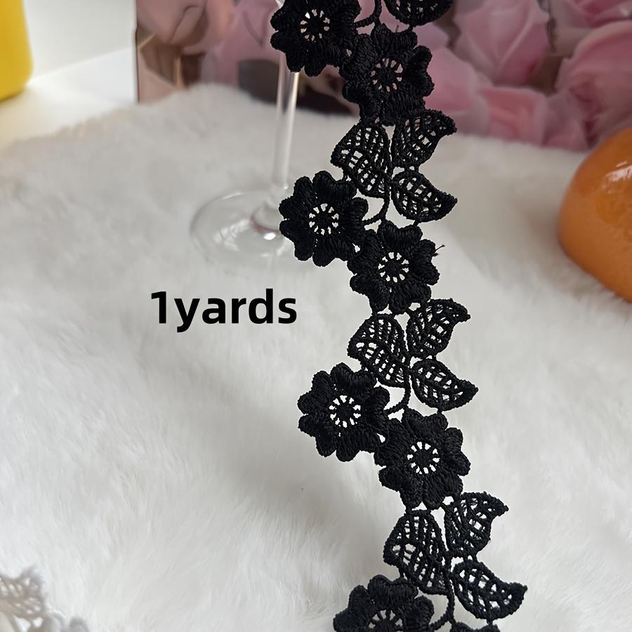 1 Yard Floral Lace Trim Ribbon, Water-Soluble Fabric, DIY Sewing Craft Decoration 5.5cm Width