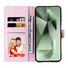 For Samsung Galaxy S25 FE Case RFID Blocking Flower Leather Phone Cover with Wrist Strap