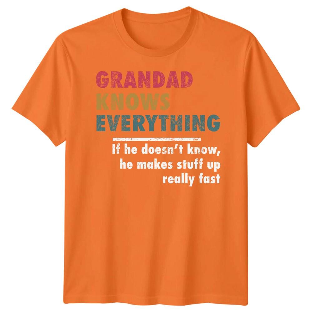 Unisex Grandad Knows Everything Funny Fathers Day Tshirt Tee Best Dad Ever Papafd