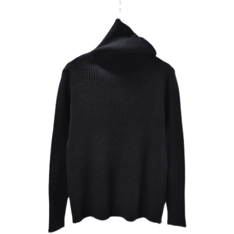 Thickened Basic Style Pile Collar Minimalist Easiest for Match Solid Color Rib Fabric Long Sleeves Women's Bottoming Shirt Autumn Winter Coat