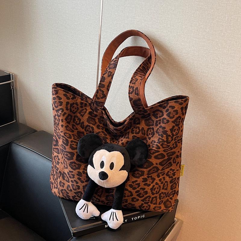 

2025 Women s Large Leopard Print Tote: Versatile Retro Shoulder Bag for Casual & Commute 44cm*33cm*12cm
